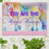 ユニコーンウォーター淡い色のカラー キッチンタオル (折り畳み)