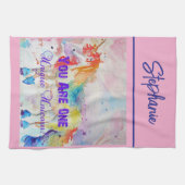 ユニコーンウォーター淡い色のカラー キッチンタオル (横)