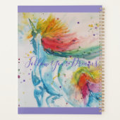 ユニコーンウォーター絵画カラーズレインボーガールズバッグ プランナー手帳 (裏面)