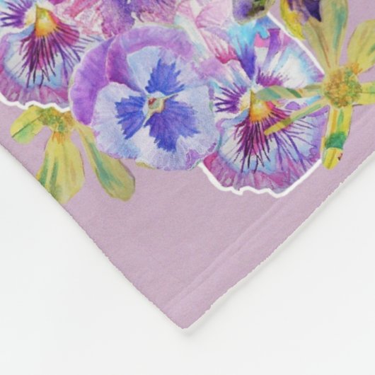 ユニコーンウォーター薄紫フローラガールズネームブランケット フリースブランケット (角)
