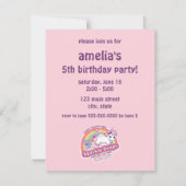 ユニコーンウンチキャンディバースデーパーティ招待状 招待状 (裏面)