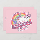 ユニコーンウンチキャンディバースデーパーティ招待状 招待状 (正面/裏面)