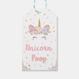 ユニコーンウンチサンキュー誕生日ギフトメッセージカード ギフトタグ