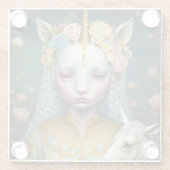 ユニコーンウーマンファンタジーアート ガラスコースター (裏面)