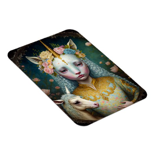 ユニコーンウーマンファンタジーアート マグネット (右側)