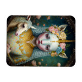 ユニコーンウーマンファンタジーアート マグネット (横)