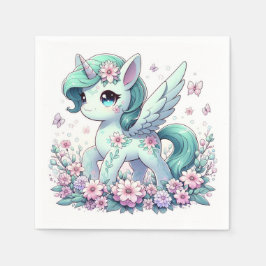 ユニコーンエレガントお洒落ベビーシャワー スタンダードカクテルナプキン