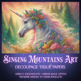 ユニコーンエレガントカラフルポートレート切り離 薄葉紙