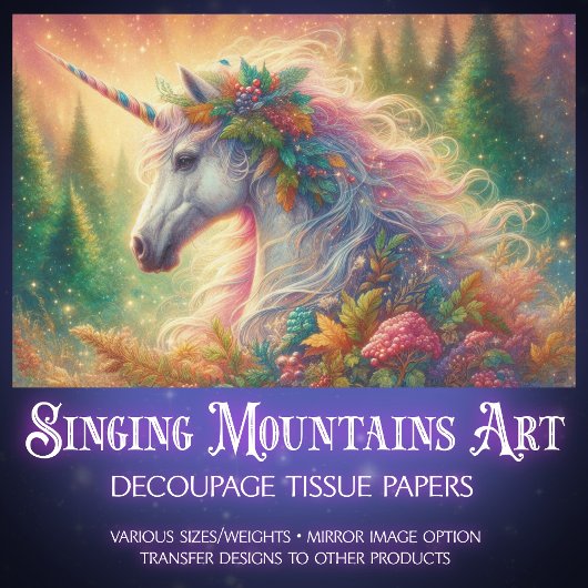 ユニコーンエレガントカラフルポートレート切り離 薄葉紙