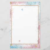 ユニコーンエレガントグリッター文房具 便箋 (裏面)