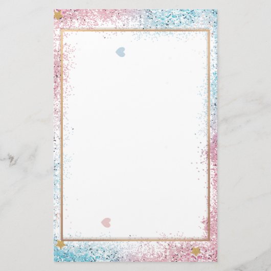 ユニコーンエレガントグリッター文房具 便箋 (裏面)