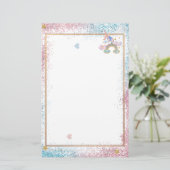 ユニコーンエレガントグリッター文房具 便箋 (スタンド正面)