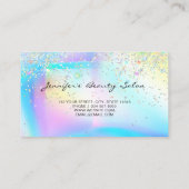 ユニコーンエレガントホログラフィックグリッターキラキラ 名刺 (裏面)