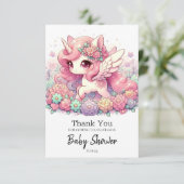 ユニコーンエレガント赤ちゃんシャワー サンキューカード (スタンド正面)