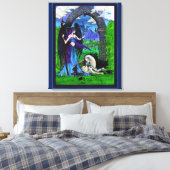 ユニコーンエンジェルガールウーマンドラゴン キャンバスプリント (インサイチュ (寝室))