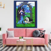 ユニコーンエンジェルガールウーマンドラゴン キャンバスプリント (インサイチュ (リビング))
