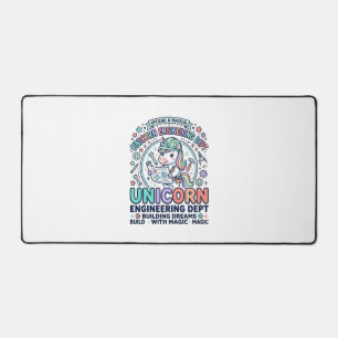 ユニコーンエンジニアリング部太字タイポグラフィTシャツD デスクマット