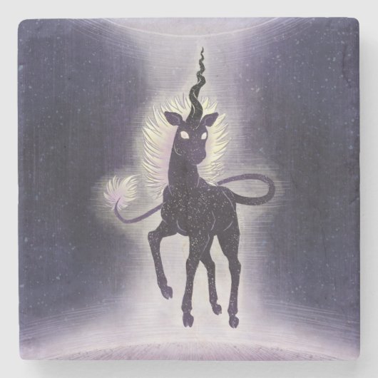 ユニコーンオブヴォイドエーテルと宇宙ファンタジーアート ストーンコースター (正面)
