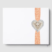 ユニコーンオレンジレースリボン結婚のゲストブック ゲストブック (裏面)