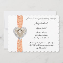 ユニコーンオレンジレース婚約パーティ招待状 招待状