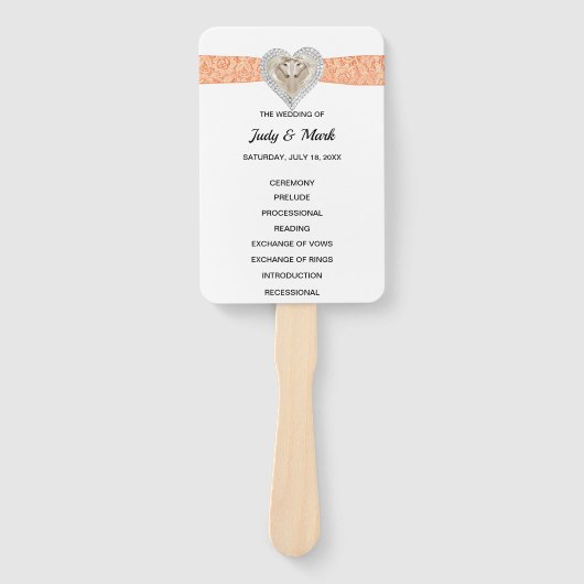 ユニコーンオレンジレース結婚式 プログラムファン ハンドファン (正面)