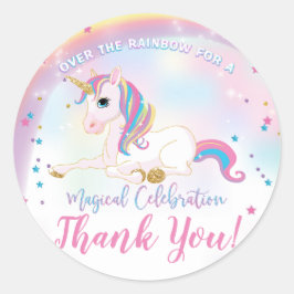 ユニコーンオーバーザレインボー誕生日ありがとう ラウンドシール