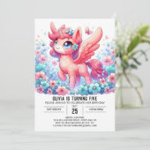 ユニコーンカスタムデジタル誕生日 招待状 (スタンド正面)