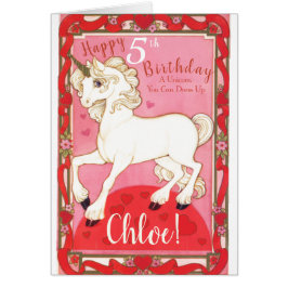 ユニコーンカスタム紙人形誕生日カード