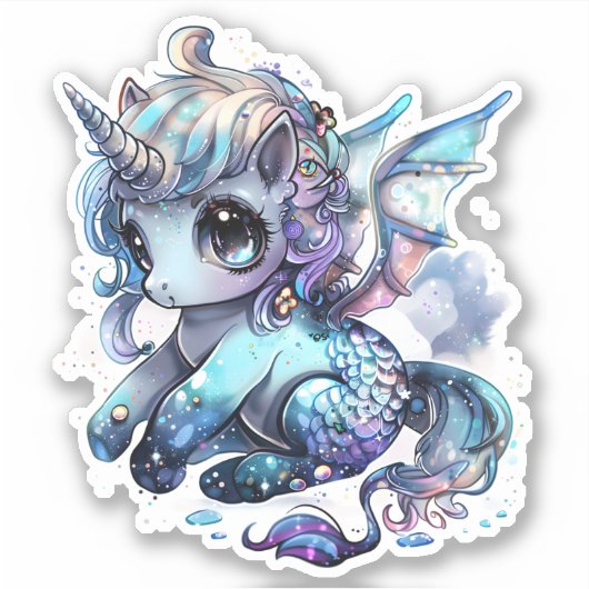 ユニコーンカスタム、カットのビニールのシール シール (正面)