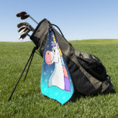 ユニコーンカッコいい ゴルフタオル (グリーン)