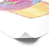 ユニコーンカップケーキ子供部屋ガールベビーシャワー誕生日 フォトプリント (角)