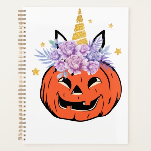 ユニコーンカボチャのハロウィンデザイン プランナー手帳 (正面)