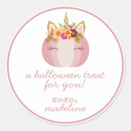 ユニコーンカボチャ |キッズハロウィーンステッカー ラウンドシール