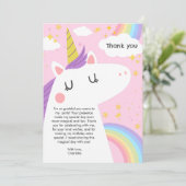 ユニコーンカラフルと虹の誕生日パーティー サンキューカード (スタンド正面)