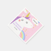 ユニコーンカラフルと虹の誕生日パーティー スタンダードカクテルナプキン (角)