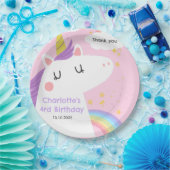 ユニコーンカラフルと虹の誕生日パーティー ペーパープレート (パーティー)