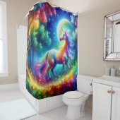 ユニコーンカラフルアートワーク シャワーカーテン (インサイチュ)