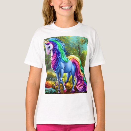 ユニコーンカラフルウマ Tシャツ (正面)