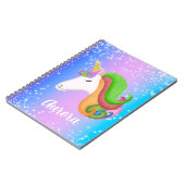 ユニコーンカラフルグリッターのカスタマイズ ノートブック (左側)