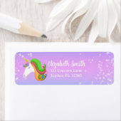 ユニコーンカラフルグリッターのカスタマイズ ラベル (インサイチュ)