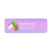 ユニコーンカラフルグリッターのカスタマイズ ラベル (正面)