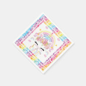 ユニコーンカラフルグリッターファースト誕生日 スタンダードカクテルナプキン (角)