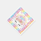 ユニコーンカラフルグリッター誕生日 スタンダードカクテルナプキン (角)