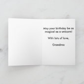 ユニコーンカラフルハッピーバースデー孫娘 カード (内部)