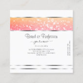 ユニコーンカラフルパステルレインボーグリッターラブル スクエア名刺 (裏面)