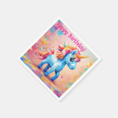 ユニコーンカラフルピナタ誕生日紙ナプキンス スタンダードカクテルナプキン (角)