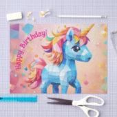 ユニコーンカラフルピナータ誕生日 薄葉紙 (クラフト)