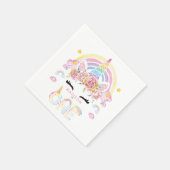 ユニコーンカラフルファースト誕生日 スタンダードカクテルナプキン (角)