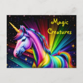 ユニコーンカラフルホースラブルスタイリッシュグリッター ポストカード (正面)