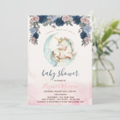 ユニコーンカラフルムーンフラワーベビーシャワー 招待状 (スタンド正面)